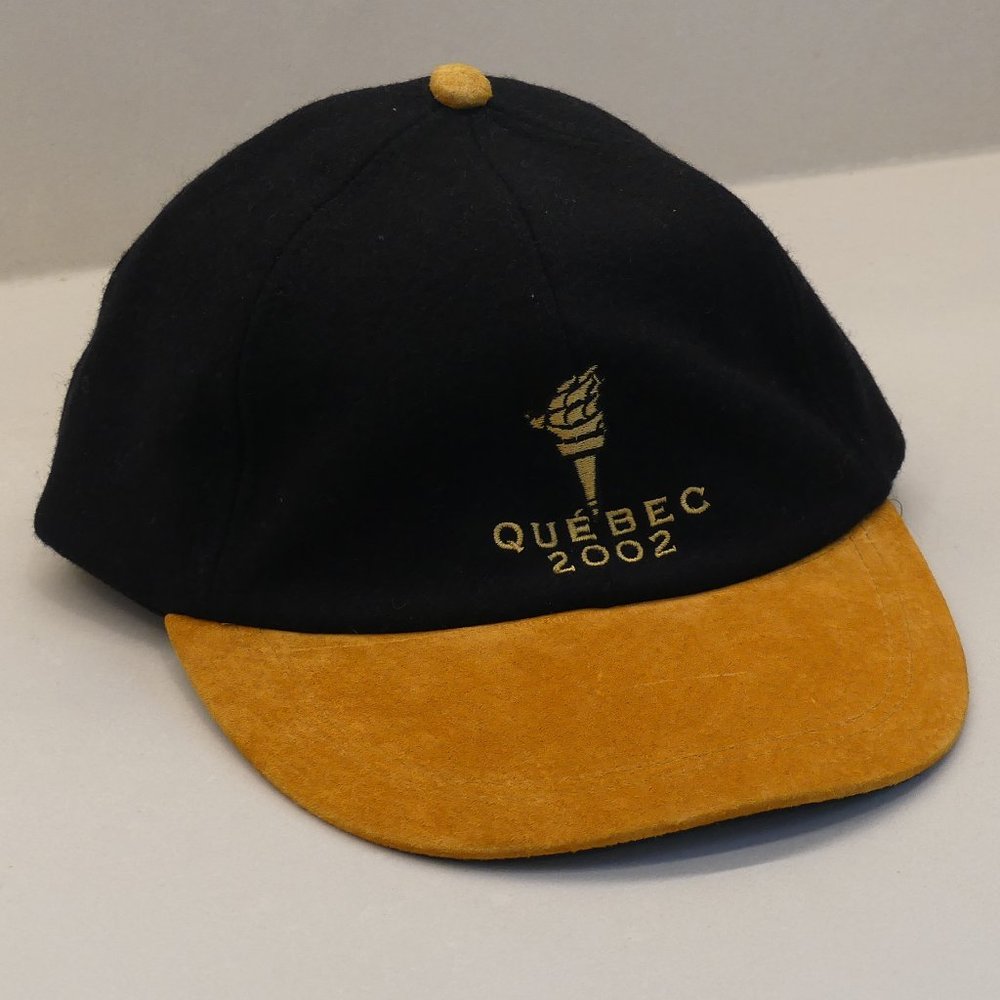 Quebec 2002 McDonald's Canada Olympic Black/Orange Leather Buckle Hat